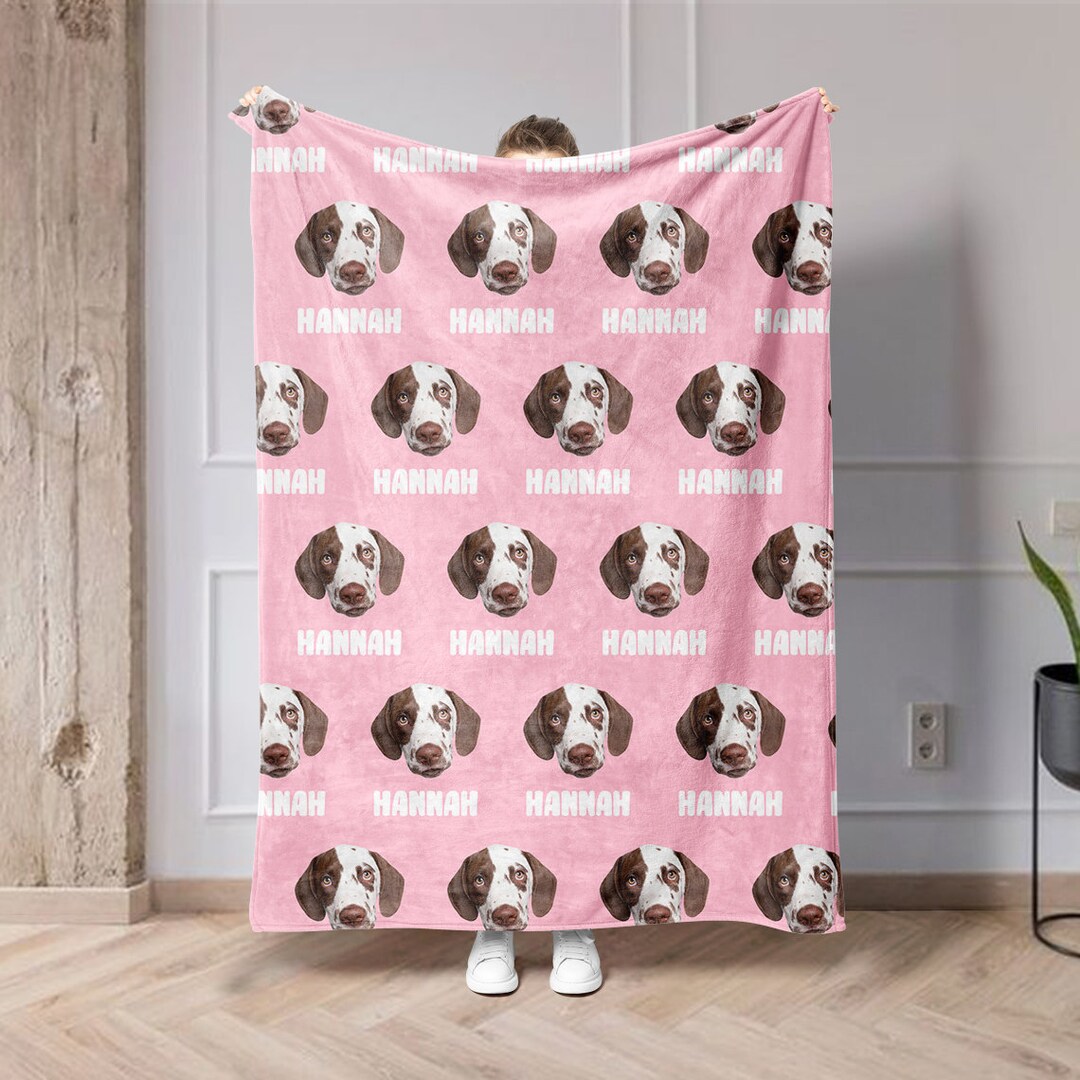 Custom Pet Blanket Custom Dog/cat Photo Blanket With Name Etsy
