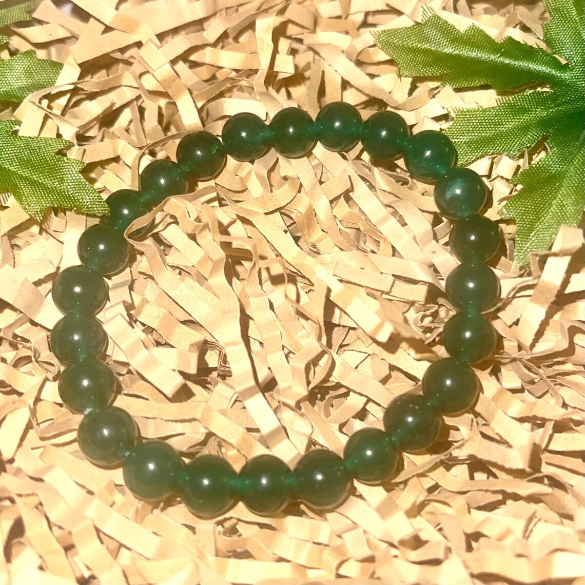 Dark Green Jade 8mm Bracelet Etsy