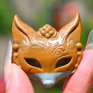 1.5&#39;&#39; Natural Alashan agate Fox carving，Quartz Crystal fox，Fox figurine，Fox pendant，Home decor，Crystal gift，Crystal ornament，Reiki Healing