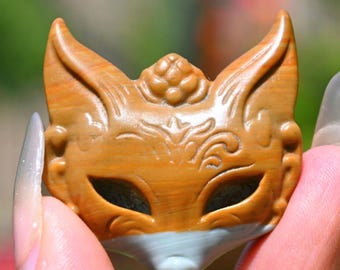 1.5'' Natural Alashan agate Fox carving，Quartz Crystal fox，Fox figurine，Fox pendant，Home decor，Crystal gift，Crystal ornament，Reiki Healing