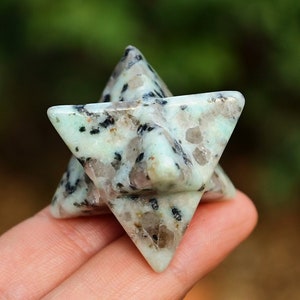 1&#39;&#39; Natural Kiwi jasper Merkaba，Crystal Merkaba，Crystal Geometry，Concentration memory energetic，Crystal Energy，Crystal gift，Reiki Merkaba