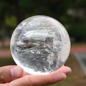 75mm Natural Carved Quartz Clear quartz Ball，Crystal gift，Crystal sphere，Crystal ball，Crystal decor，Spherical ornament，Reiki healing JQ13