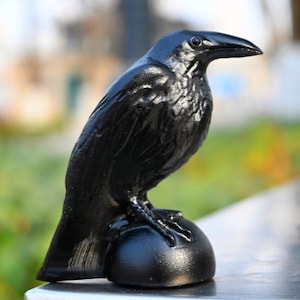 2.6&#39;&#39; Natural Obsidian crow carved，Quartz Crystal crow，Crow skull，Crow Figurine，Home decor，Crystal gift，Crow statue，Reiki healing