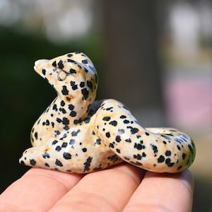 2&#39;&#39; Natural Balmatin Snake carved ，Quartz crystal snake，Snake figurine，Crystal ornament，Home decor，Crystal gift，Crystal healing