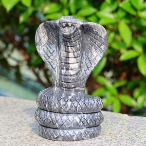 6,6 &#39;&#39; Natural Picasso Cobra Dekor, Kristallschlange geschnitzt, Schlangenfigur, Kristallverzierung, Kristallgeschenk, Wohnkultur, Reiki-Heilung