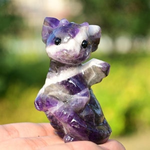 2.4&#39;&#39; Natural Dream amethyst Dragon carving，Crystal dragon figurine，Dragon collect，Home decor，Crystal gift，Crystal healing