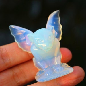 3&#39;&#39; Natural Opalite Gargoyle carved，Crystal Gargoyle decor，Gargoyle statue，Crystal gift，Garden decor，Home decor，Crystal healing