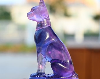 Swarovski Mother Cat Figurine, Crystal Cat With Red Collar