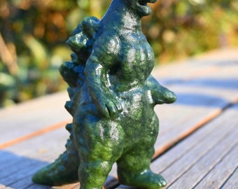 4.7'' Natural Green Jade Godzilla，quartz Crystal Dinosaur