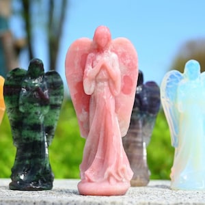 3.8&#39;&#39; Natural Quartz Crystal Angel，Crystal angel，Angel figurine，Angel carved，Home decor，Crystal gift，Crystal healing