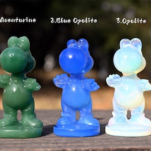 2.4&#39;&#39; Natural Hand carved Crystal Yoshi，Crystal gift，Yoshi statue，Crystal ornament，Crystal Yoshi，Home Decor，Crystal gift，Crystal healing