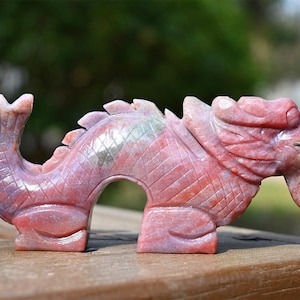 5&#39;&#39; Natural Ocean jasper Dragon carved，Carved dragon，Dragon statue，Home decor，Dragon decor，Crystal dragon，Crystal gift，healing Figurine