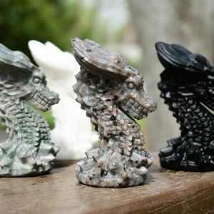 3.1&#39;&#39; Natural Quartz crystal Dragon carved，Crystal dragon skull，Quartz crystal dragon，Crystal dragon  decor，Crystal gift，Crystal healing
