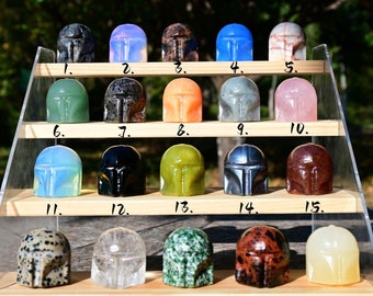 3 cm natuurlijk kwartskristal gesneden Mandalore，Crystal Mandalore，Mandalor-beeldje，Kristalcadeau，Ridderhelm，Crystal Knight，Reikigenezing