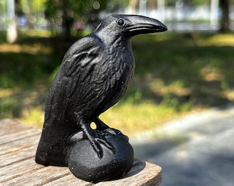 2.6'' Natural Obsidian crow，Crystal crow carved，Crow skull，Crow Figurine，Crystal crow，Crystal gift，Crow statue，Reiki healing