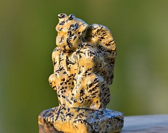 3'' Natural Picture stone Gargoyle decor，Crystal Gargoyle carving，Gargoyle figurine，Halloween gift，Crystal ornament，Reiki Healing