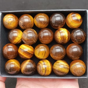 15mm Natural Hand carved Tiger&#39;s Eye ball，quartz crystal，Crystal decor，Crystal ball，Crystal gift，Crystal ornament，Crystal healing