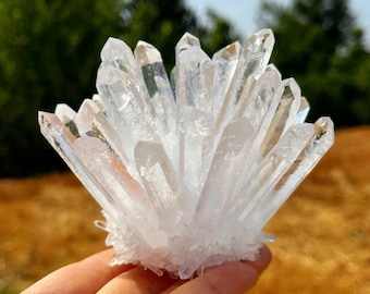 Cluster di cristallo 200-600G+, cluster di quarzo trasparente, decorazione di cristallo, cristallo vug, cristallo di quarzo, collezione di decorazioni per la smagnetizzazione curativa di campioni minerali