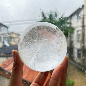 60mm+ Natural polish Clear quartz Sphere, Quartz Crystal Sphere， Clear quartz ball，Crystal ball，Home decor，Crystal gift，Divination ball