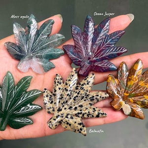 2.2&#39;&#39; Natural Quartz crystal leaf carving，Crystal Maple leaf，Leaf decor，Crystal gift，Leaf ornament，Home decor，Crystal pendant，Crystal heal