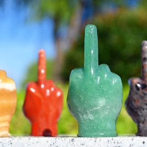 2.5&#39;&#39; Natural Quartz crystal Middle Finger，Middle Finger carved，one-finger salute，Fun gift，Crystal decor，Crystal ornament，Crystal healing
