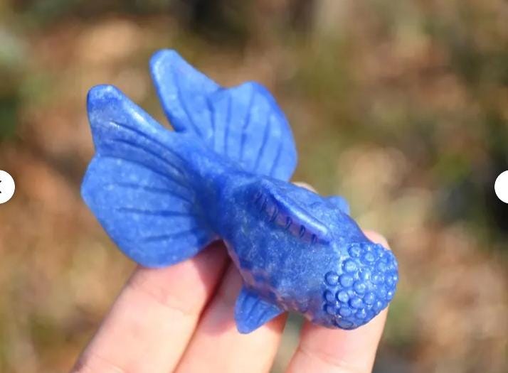 2.4'' 天然水晶金魚、金魚の彫刻、金魚の装飾、水晶のギフト、水晶の