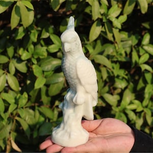 0.8kg Natural Jade stone Parrot carved，Quartz Crystal parrot，Crystal figurine，Home decor，Crystal gift，Crystal Healing