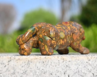 4.6'' Natural Azolite Leopard Carved，quartz Crystal Leopard