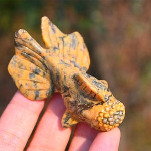 2.4&#39;&#39; Natural Crazy agate goldfish，Crystal ornament，Crystal goldfish carving，goldfish figurine，Crystal gift，Reiki healing