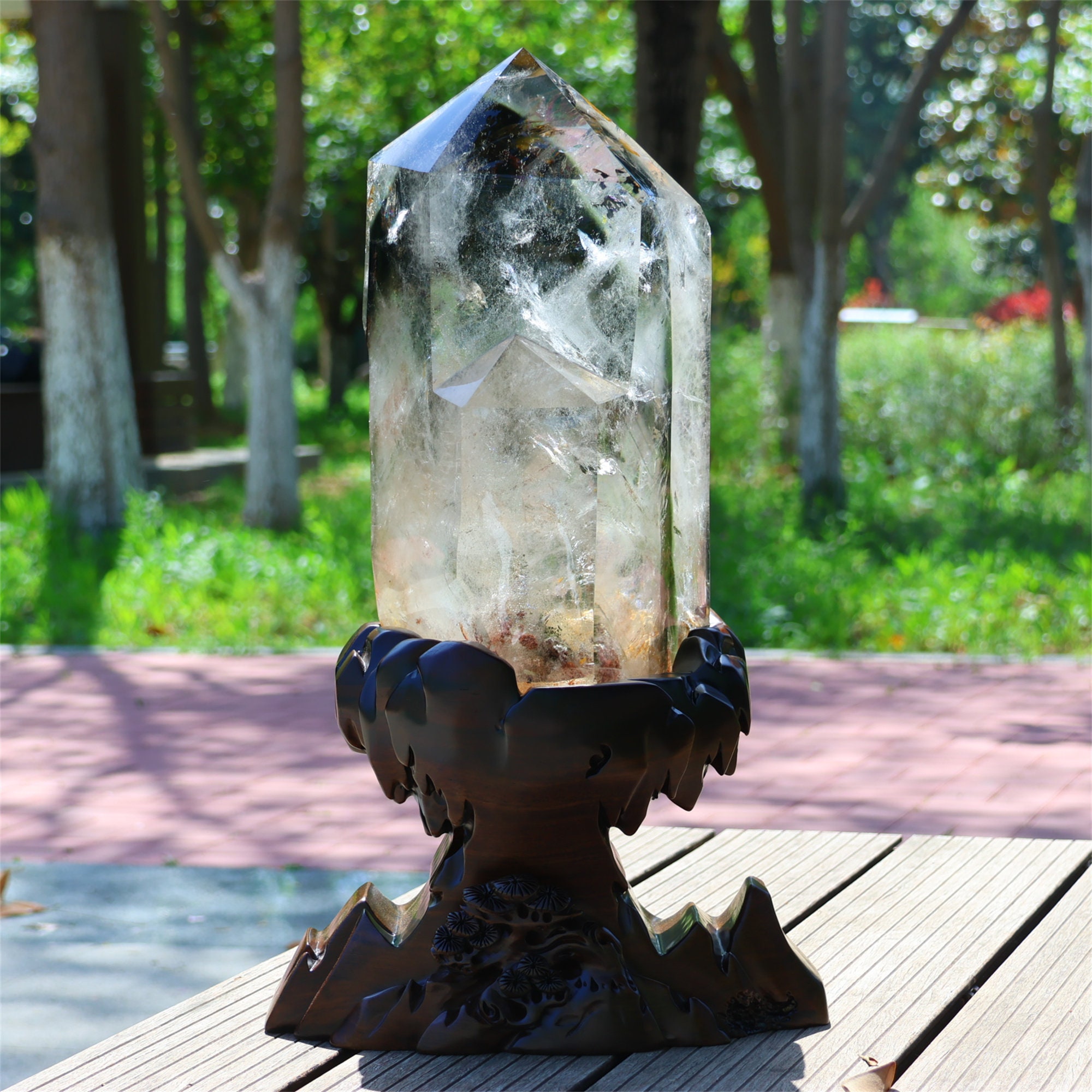 15.87KG Natural Garden Quartz Obelisk，quartz Crystal Point Wand