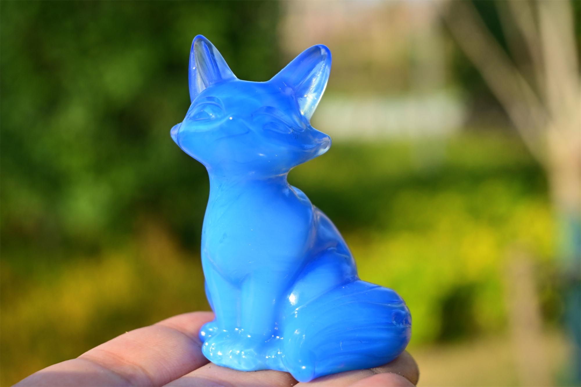 2.4'' Natural Opalite Fox Carving，crystal Fox Figurine，fox