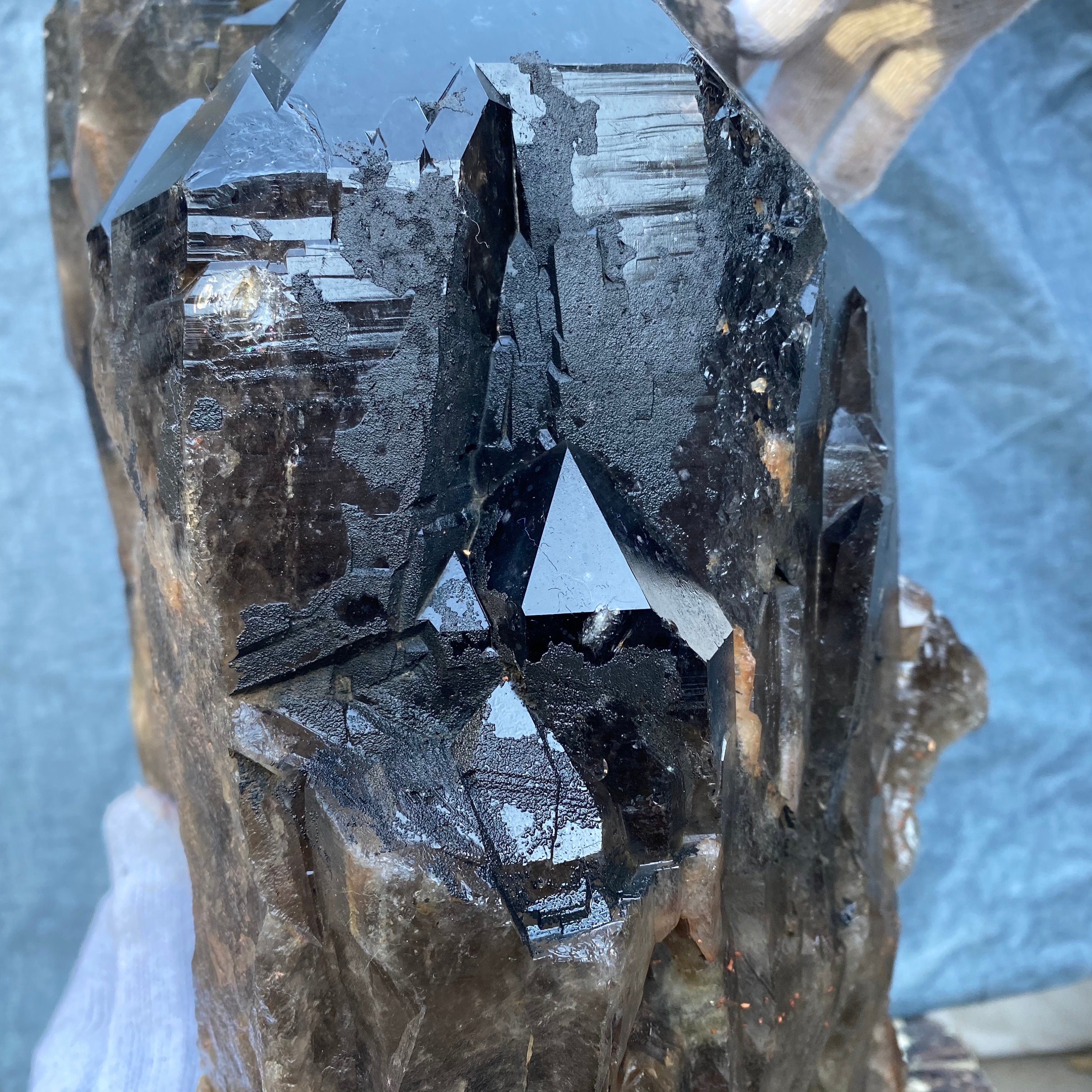 55.88LB 天然エリクサー スモーキークォーツポイント、クリスタル