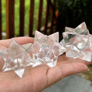 Natural clear quartz Merkaba，Crystal Merkaba Star，Crystal Geometry，Concentration memory energetic，Crystal Energy，Crystal gift