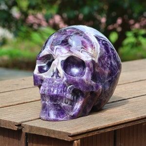 10.4KG+ Large Natural Dream amethyst Skull，Crystal skull carving，Skull ornament，Crystal gift，Crystal Skull，Healing stone MT-1