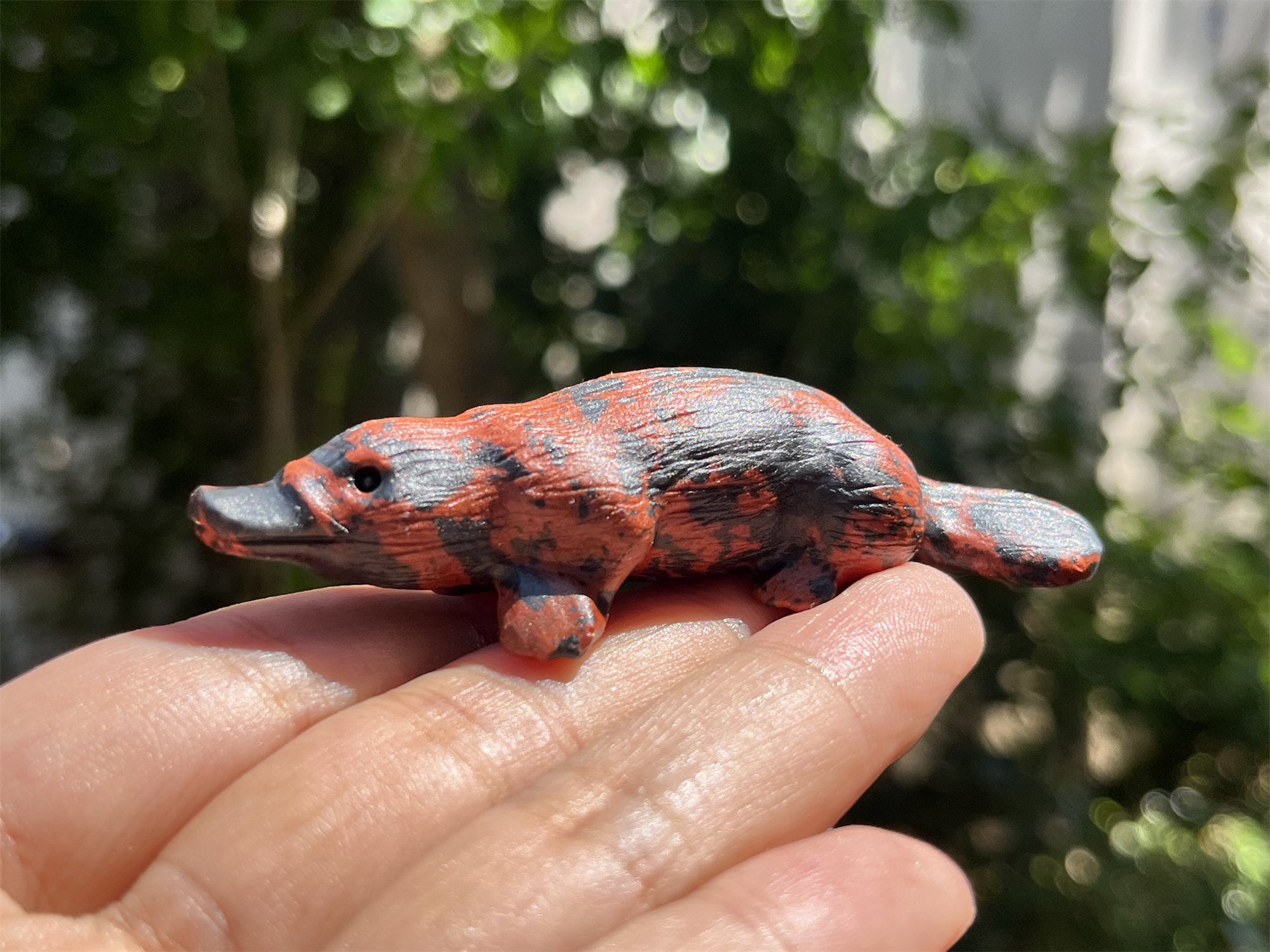 レア ⭐️MEFFERT’S Platypus Color Collection 3'' Natural Mahogany Obsidian Platypus Carved，crystal Platypus