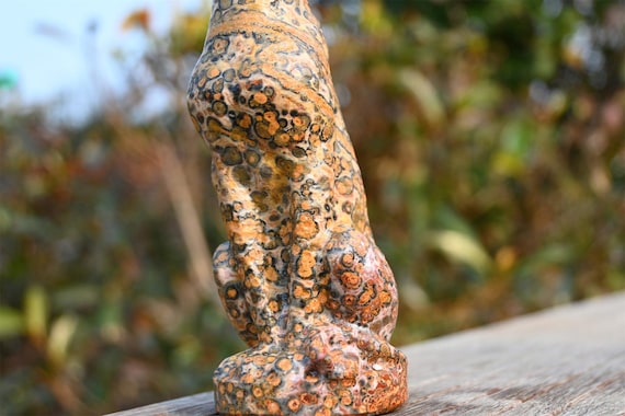 5.6'' Natural Quartz Crystal Jaguar，leopard Stone Leopard Carved