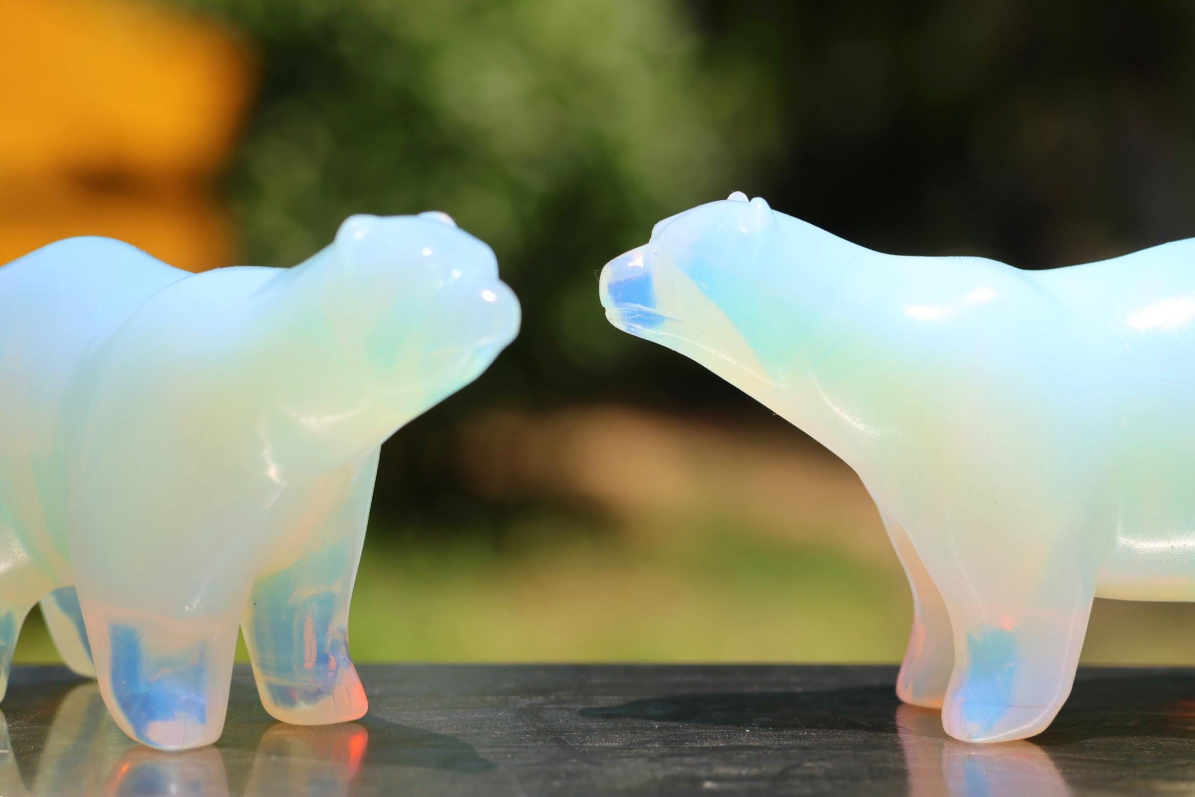 3.4'' Opalite Bear，crystal Bear，polar Bear Figurine，white Bear