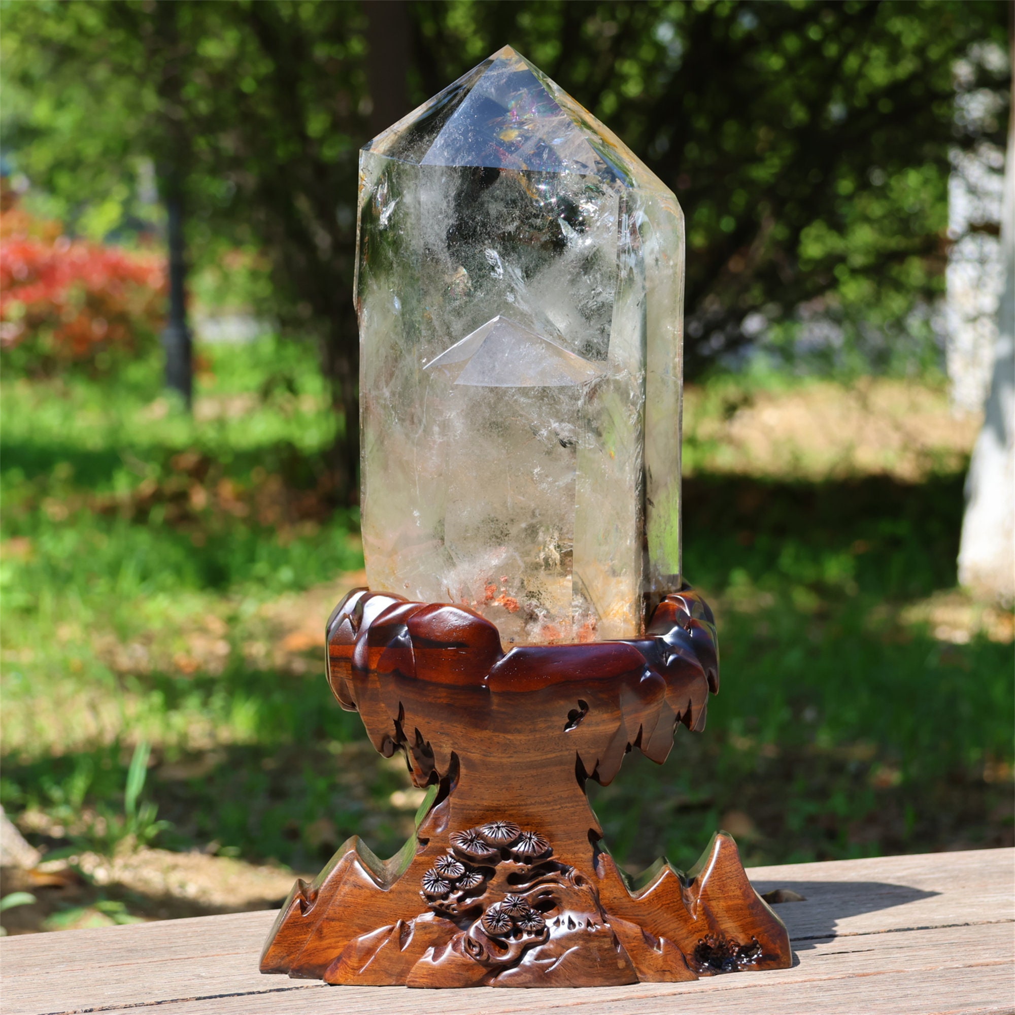 15.87KG Natural Garden Quartz Obelisk，quartz Crystal Point Wand