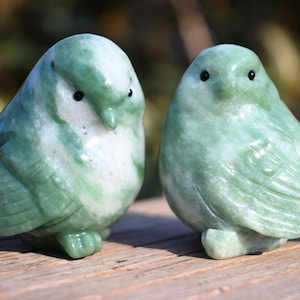 2.6&#39;&#39; Natural Dushan Jade Bird，Quartz Crystal Bird，Jade birds carved ，Home decor，Crystal gift，Riki Healing