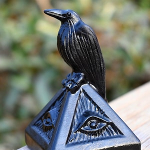 3 pouces d&#39;obsidienne naturelle, mauvais yeux, corbeau en cristal sculpté, figurine de corbeau, cadeau d&#39;halloween, décoration en cristal, décoration d&#39;intérieur, figurine de guérison