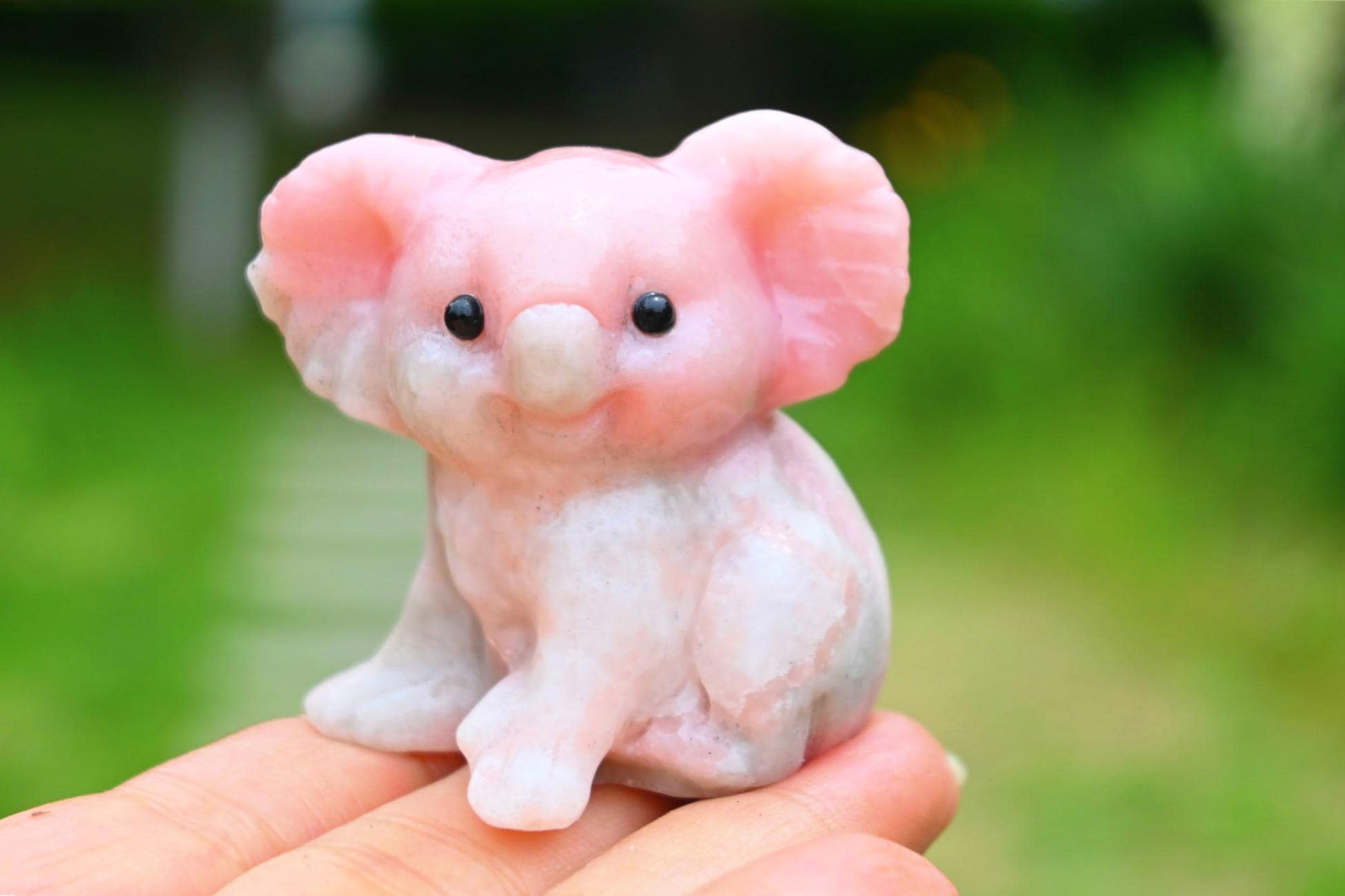 2インチ天然ピンクオパールコアラ、クリスタルコアラ彫刻、コアラの