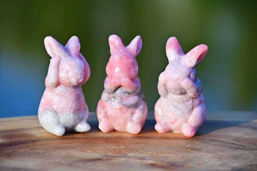 Opal Colour Rabbit 2.8'' Natural Pink Opal Rabbit Decor,crystal Rabbit,rabbit Carving ...