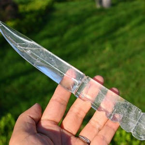 8.6&#39;&#39; Natural Hand carved Clear quartz Knife，quartz crystal，Crystal Knife，Crystal gift，Crystal collect，Crystal decor，Crystal healing