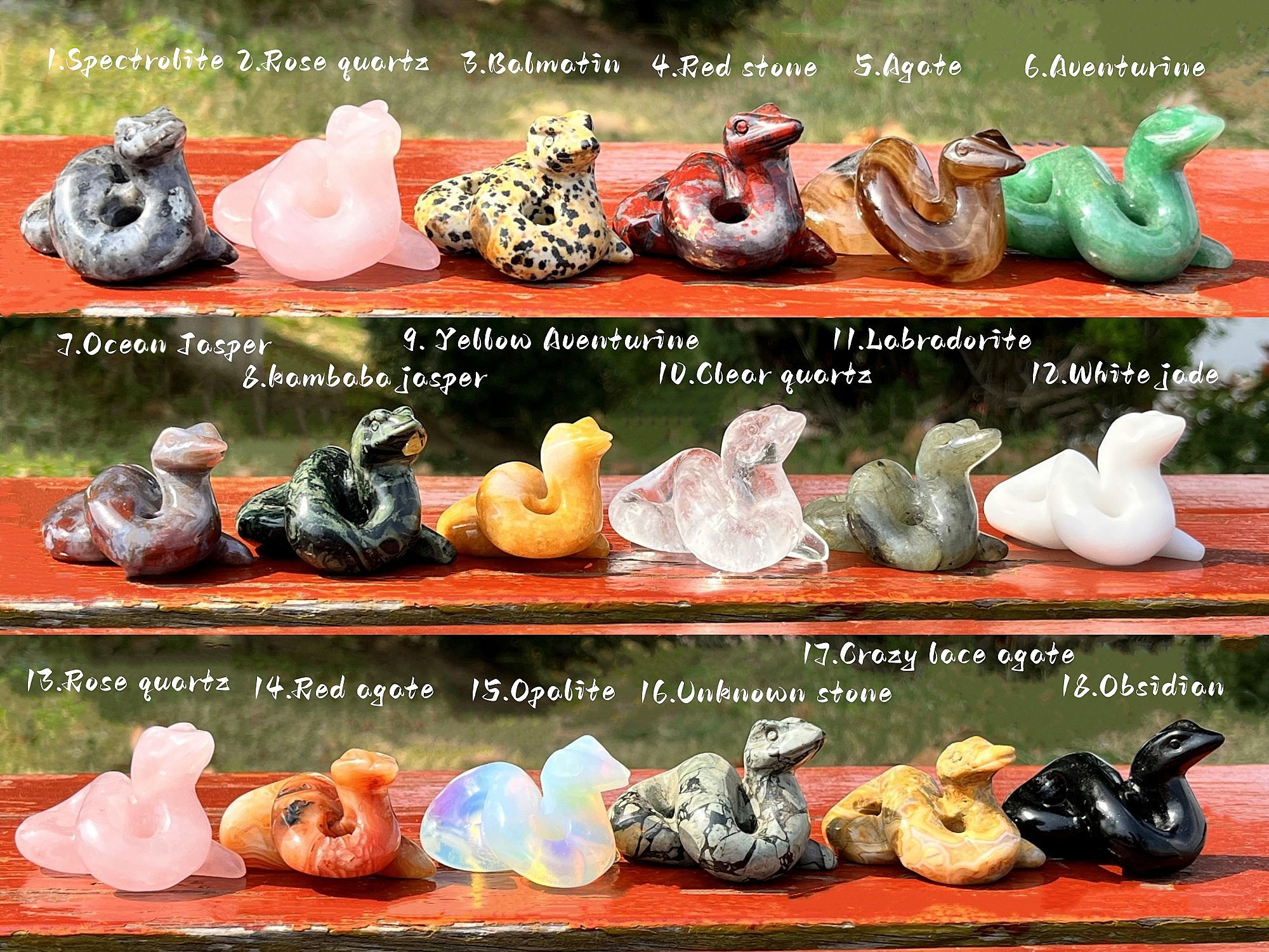 2'' Natural Hand carved Quartz crystal Snake，Crystal Snake，Crystal Snake figurine，Snake skull carved，Home decor，Crystal healing