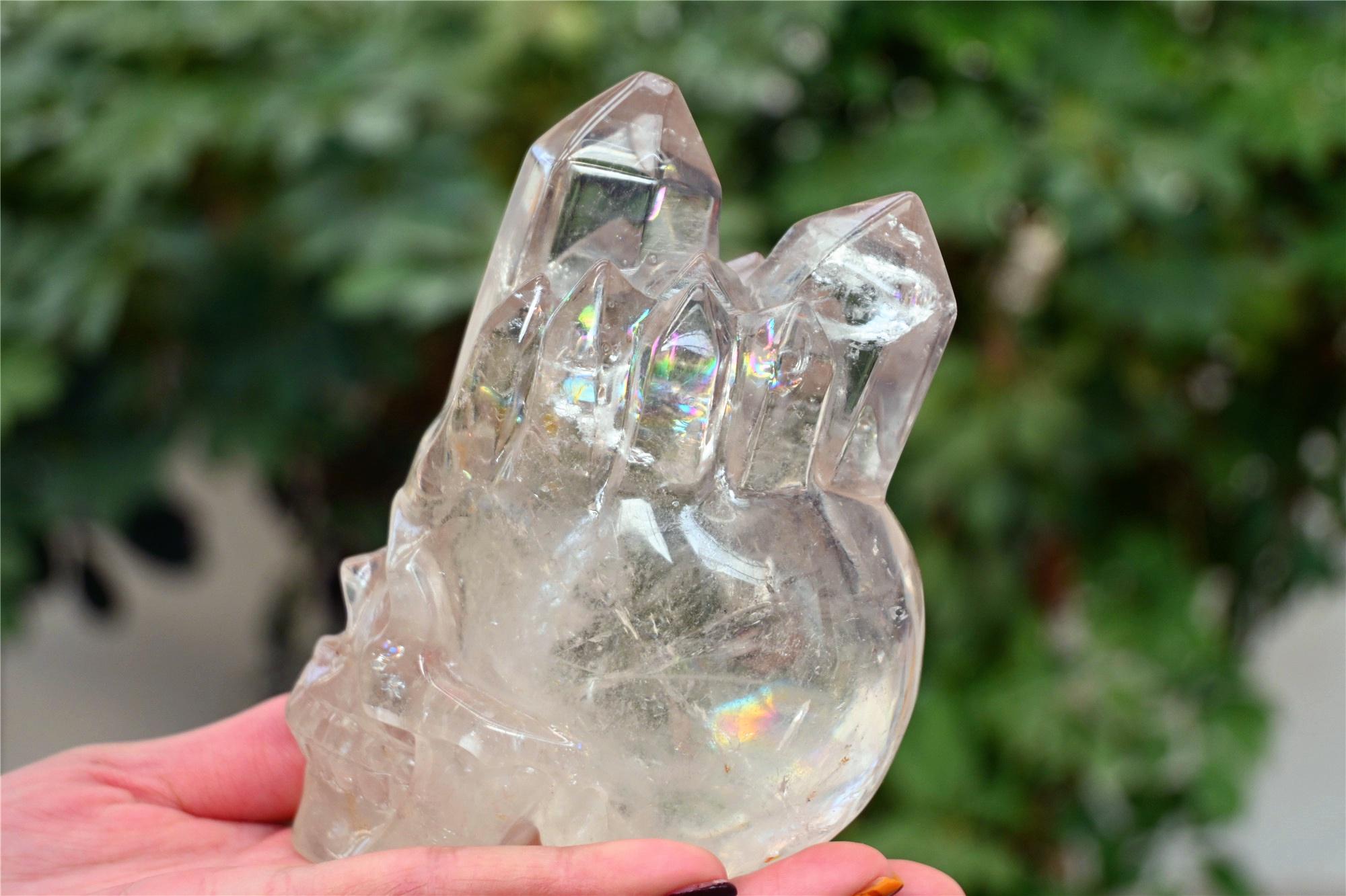 0.81KG Natural Clear quartz skull，Crystal skull collect，Quartz crystal skull，Home decor，Crystal gift，Crystal Healing SL-673
