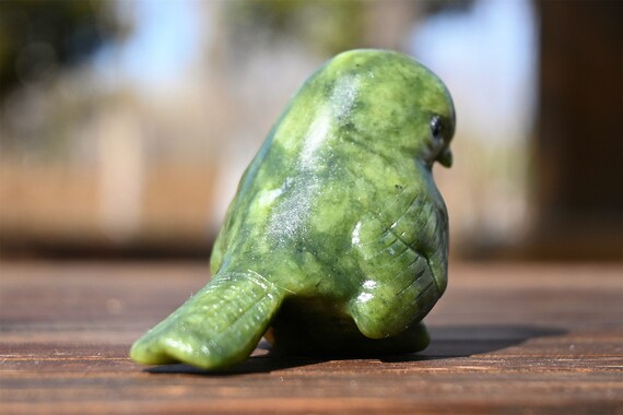 2.6'' Natural Green Jade Bird Carving，crystal Bird，bird Decor