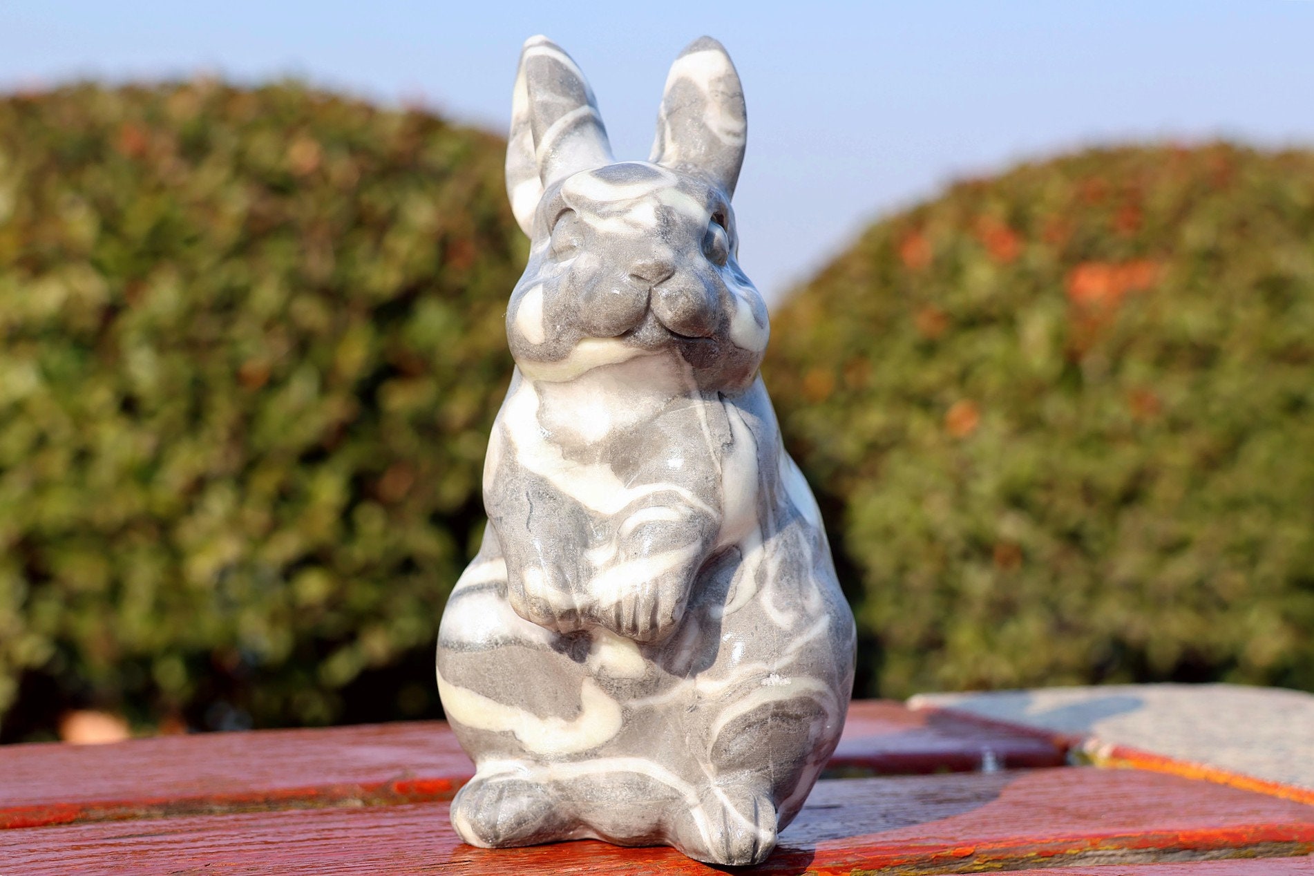 Coconut Shell Rabbit 6'' Natural Shell Stone Rabbit Decor, Crystal Rabbit Carved,rabbit Rock ...