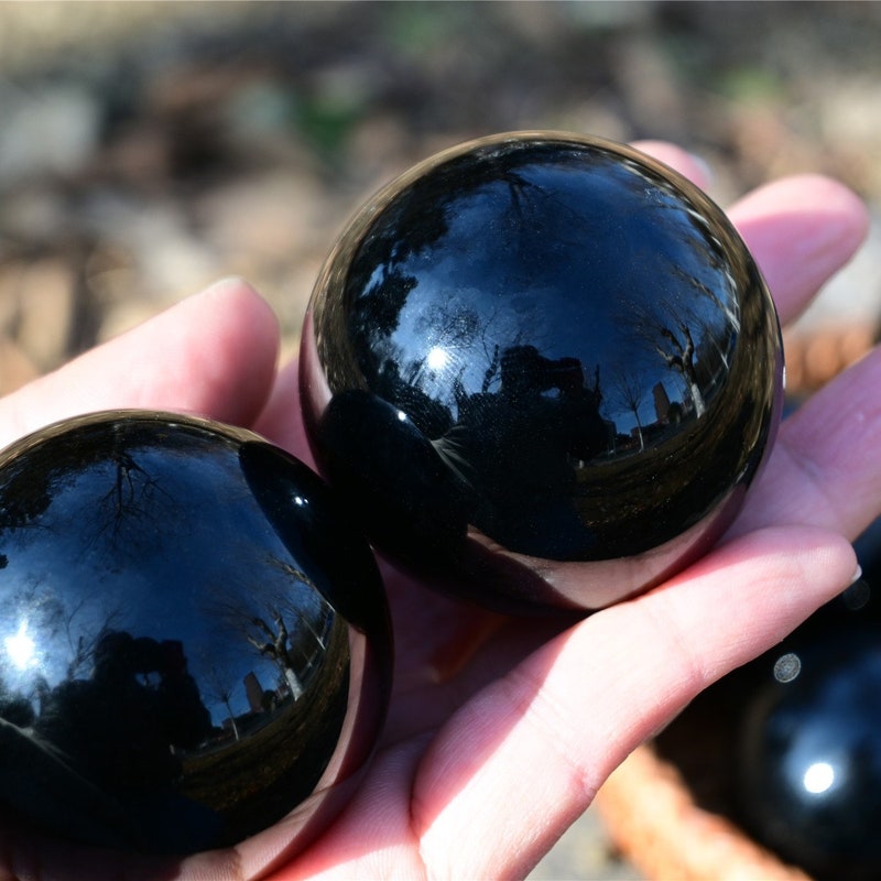 Obsidian Sphere - Etsy
