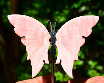 A Pair Natural Pink Opal Butterfly Wings，crystal Butterfly