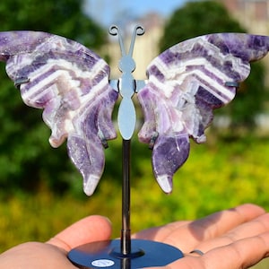 Natural Dream amethyst Butterfly Wings，Crystal Butterfly，A pair Butterfly Wings，Home decor，Crystal gift，Crystal healing+sand
